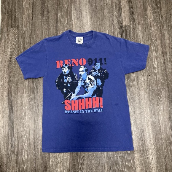 Reno 911 Shirt Mens Size Medium‎ Blue 2005 Comedy Central TV Show Promo Shirt - Picture 1 of 10